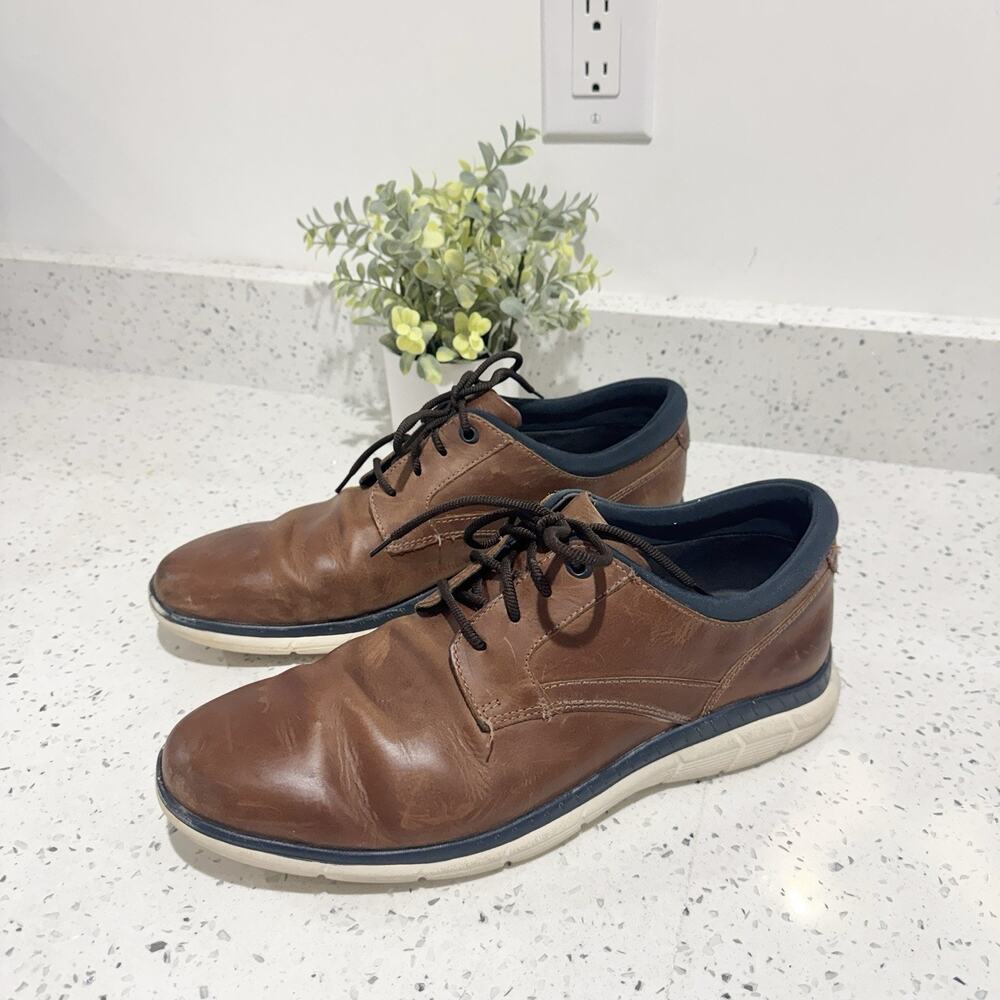 Johnston & Murphy brown leather sneakers Comfort Walking Airport Travel Size 11. - Picture 2 of 5